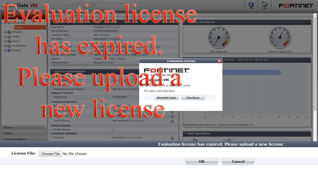 fortigate vm remove license