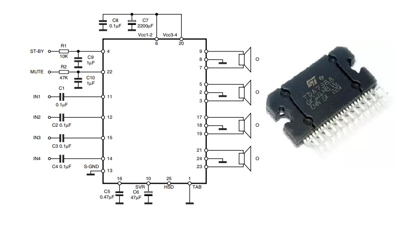 Tda7379 2.1 amplifier circuit diagram